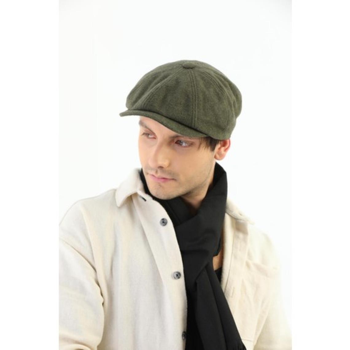 Elif İç Giyim Erkek Haki Kasket Peaky Blinders Kaşe Kumaş Şapka Kasket