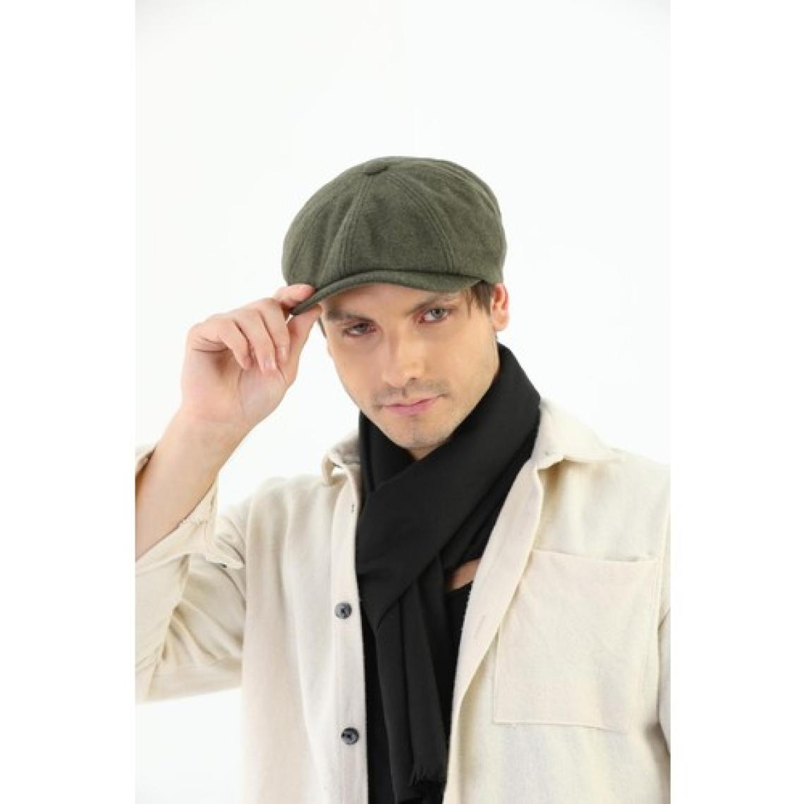 Elif İç Giyim Erkek Haki Kasket Peaky Blinders Kaşe Kumaş Şapka Kasket