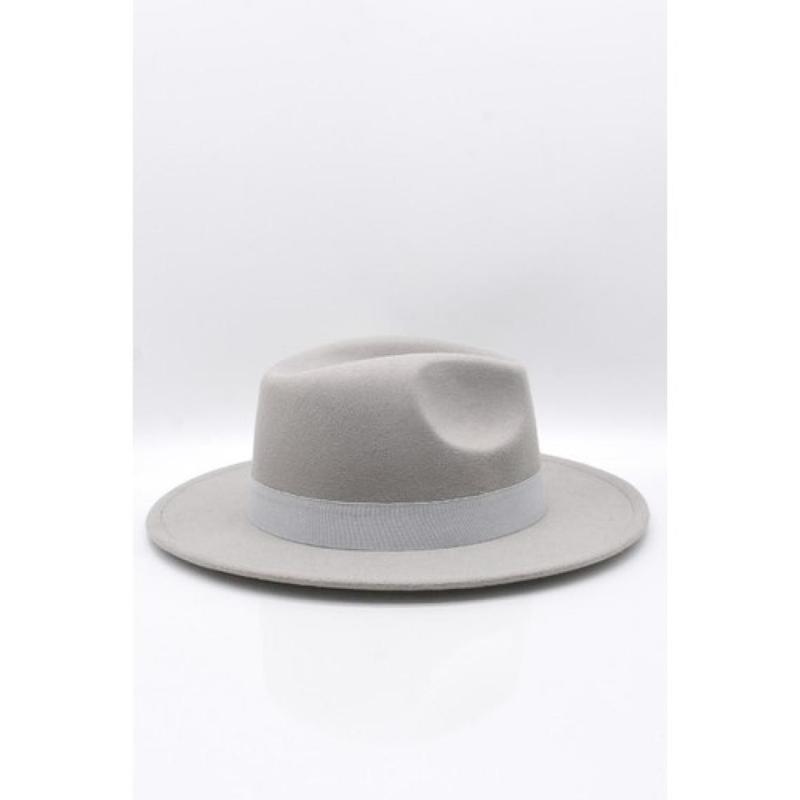 Gri Fötr Şapka Ayarlanabilir İpli Panama Hat