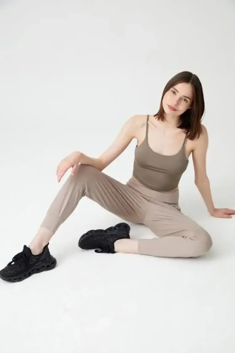 Los Ojos Kadın Gri Yüksek Bel Jogger Eşofman Altı Joggers
