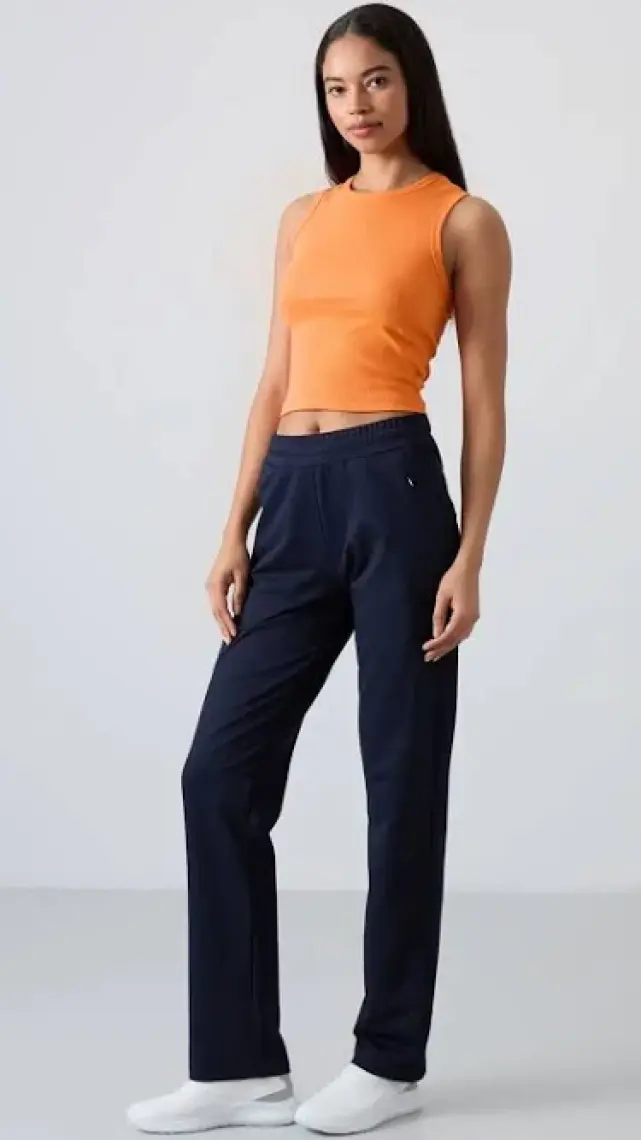 Tommy Life Siyah Gizli Fermuar Cepli Rahat Form Klasik Paça Kadın Eşofman Alt - 94148