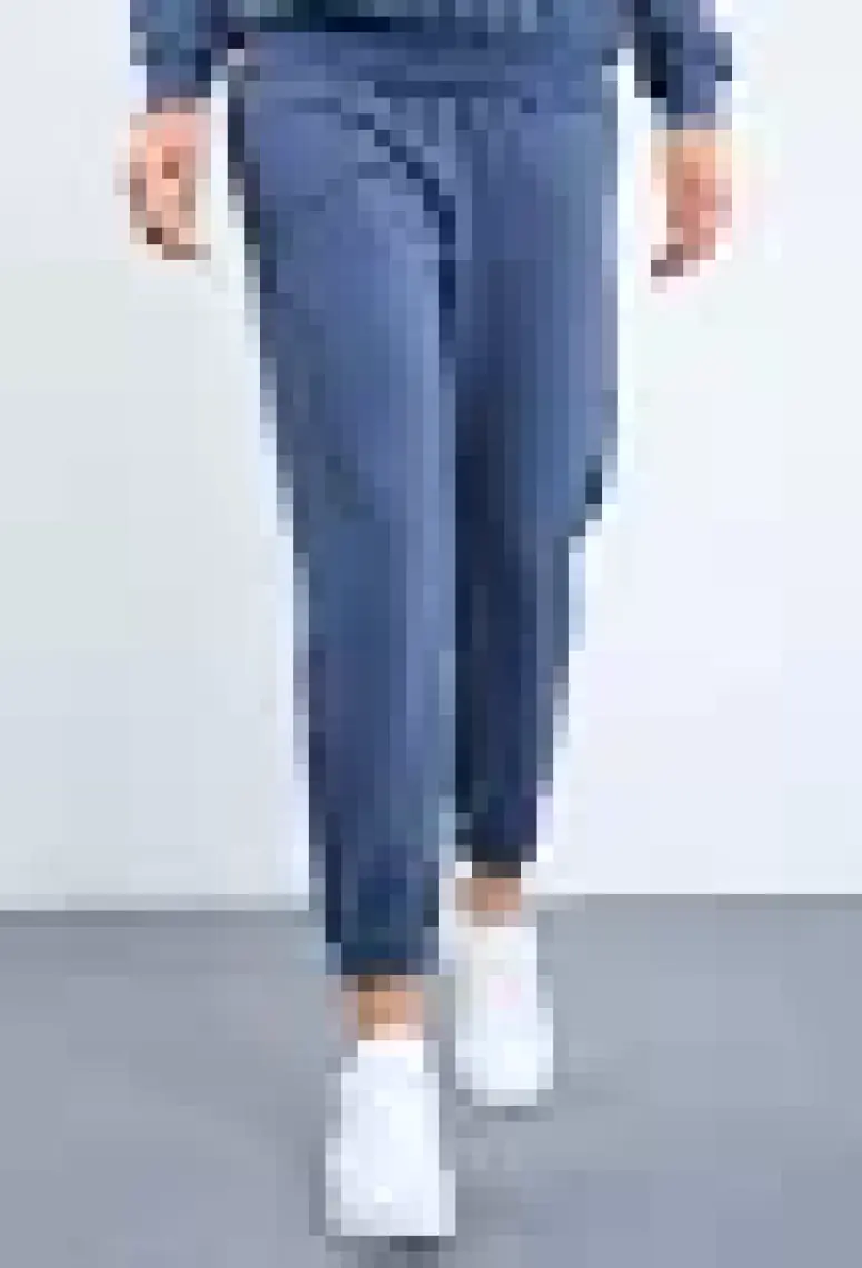 Tommy Life Petrol Kapüşonlu Kanguru Cep Oversize Lastik Paça Kadın Eşofman Takımı - 95288