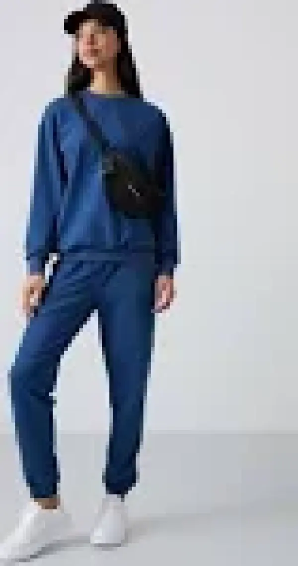 Tommy Life Tommy Life  Parlament O Yaka Oversize Lastik Paça Kadın Eşofman Takım - 95287