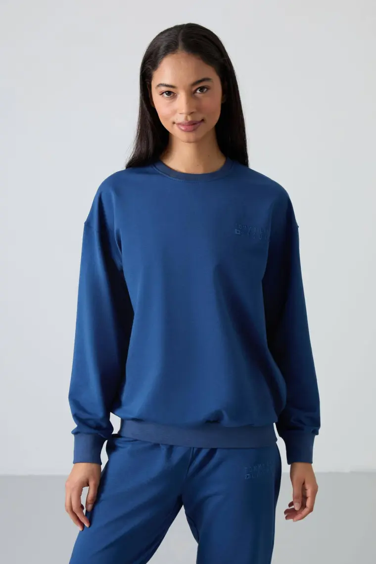 Tommy Life Tommy Life  Parlament O Yaka Oversize Lastik Paça Kadın Eşofman Takım - 95287