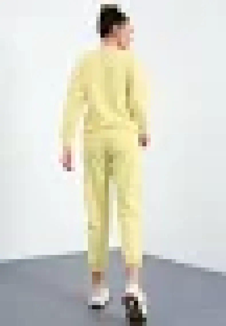 Çağla Basic Pamuklu O Yaka Oversize Lastik Paça Kadın Eşofman Takım - 95287
