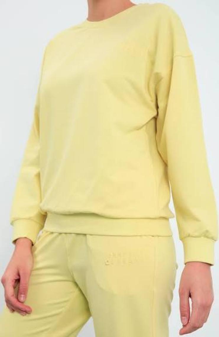 Tommy Life Gül Kurusu O Yaka Oversize Lastik Paça Kadın Eşofman Takım - 95287