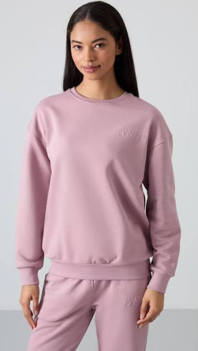 Tommy Life Çağla O Yaka Oversize Lastik Paça Kadın Eşofman Takım - 95287
