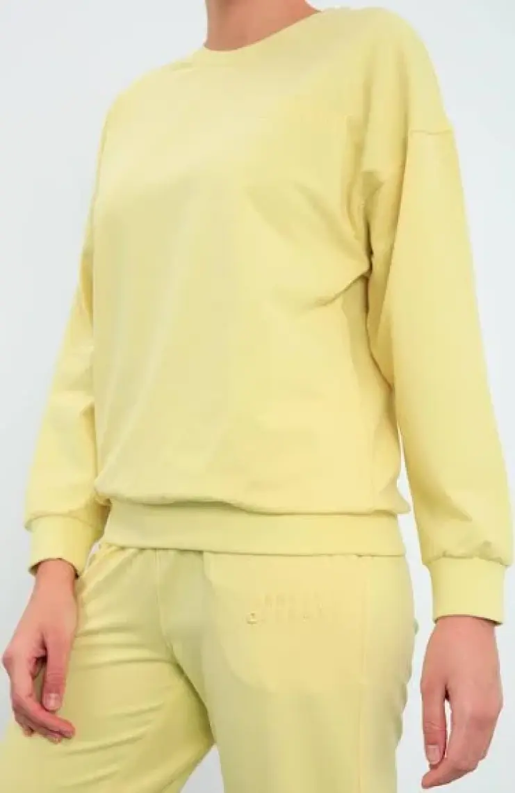 Tommy Life Çağla O Yaka Oversize Lastik Paça Kadın Eşofman Takım - 95287