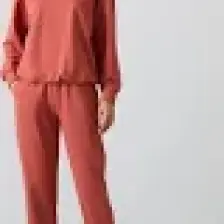 Tommy Life Tarçın O Yaka Oversize Lastik Paça Kadın Eşofman Takım - 95287