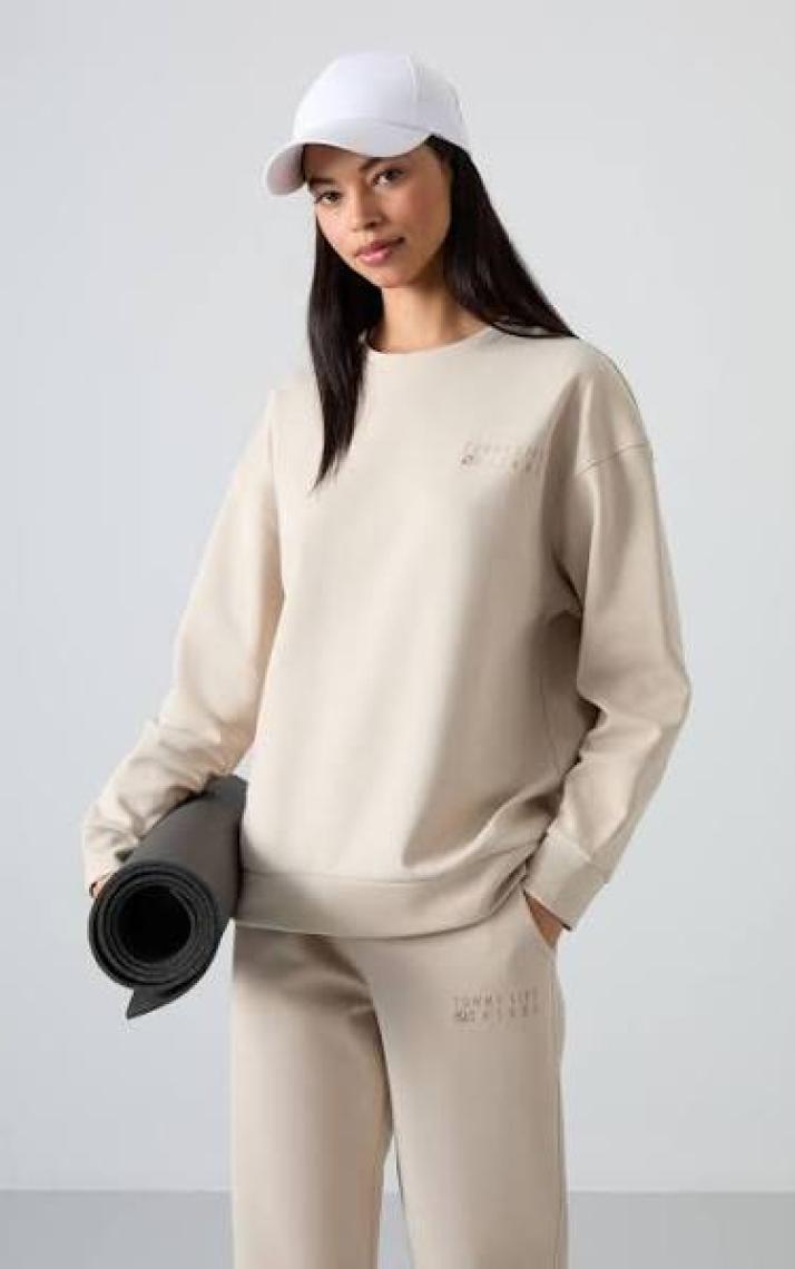 Tommy Life Petrol O Yaka Oversize Lastik Paça Kadın Eşofman Takım - 95287