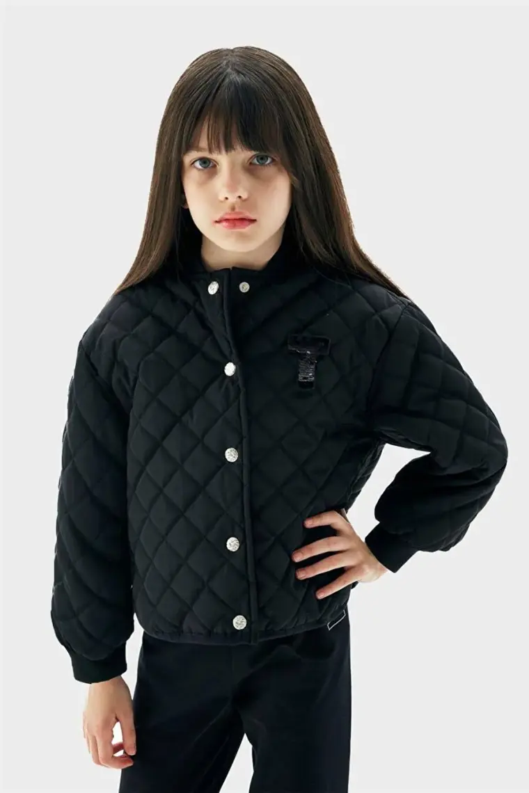 Tyess Bg Store Kız Çocuk Siyah Ceket 23PFWTJ4702