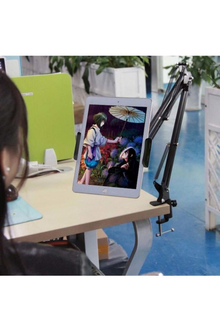 Masa Tablet 6" 11" Telefon Tutucu Esnek Uzun Kollu 360 Derece Dönebilen