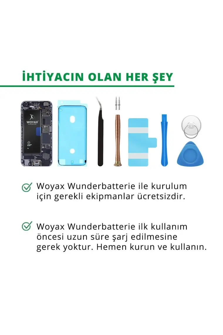 Woyax iPhone 7 Uyumlu Premium Batarya 2410 mAh