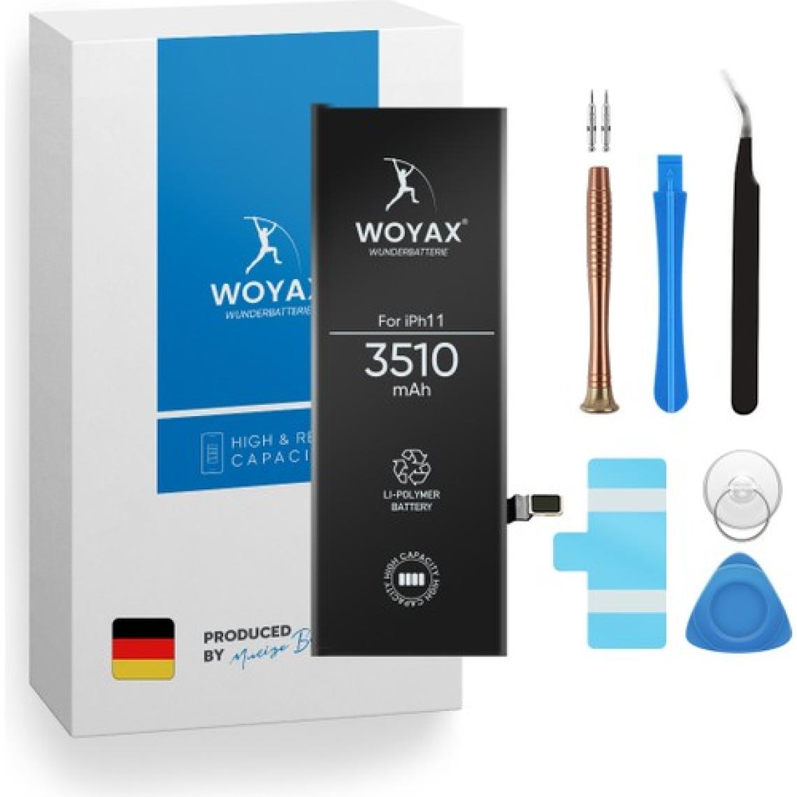 Woyax iPhone 11 Uyumlu 3510 mAh Premium Batarya – Yüksek Kapasiteli, Uzun Ömürlü ve Güvenli Hızlı Şarj Desteği