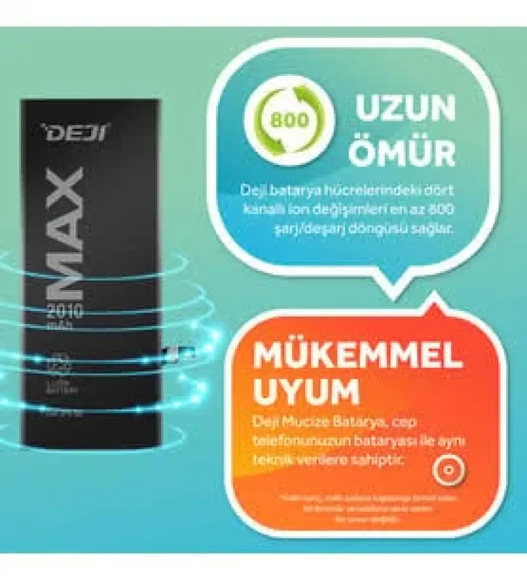 Deji iPhone 5S/ iPhone 5C Batarya 2010 mAh Mucize Batarya Deji