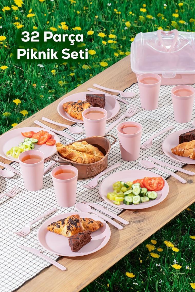 0039 Karizma 6 Kişilik Piknik Seti - Çantalı Piknik Seti-32 Parça Piknik Organizer-Pudra