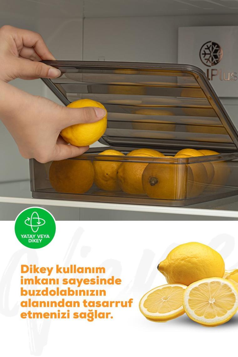4lü Bella Buzdolabı Düzenleyici Saklama Kabı Büyük Boy