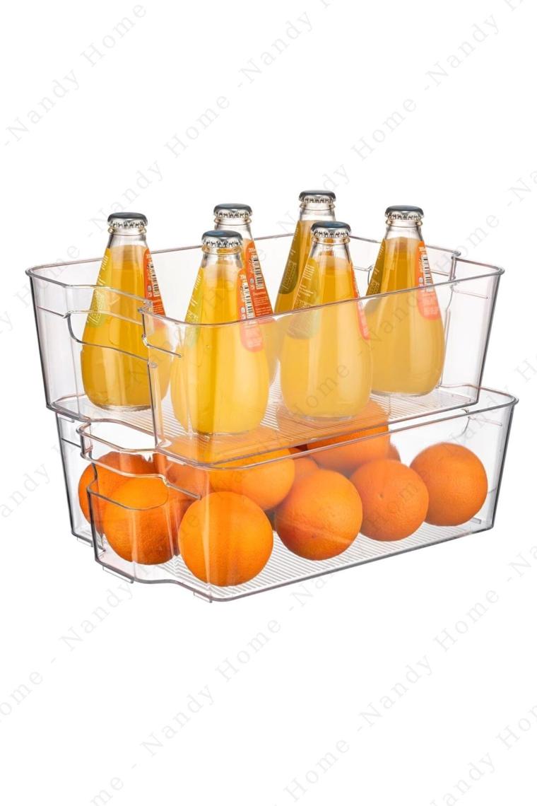 Buzdolabı & Dolap Içi Düzenleyici Organizer 3 Adet 320x210x100 Ml Şeffaf