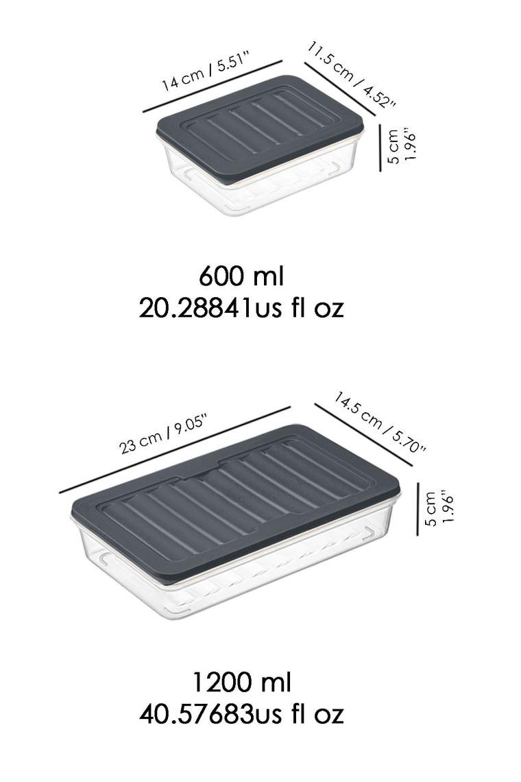 8'li Buzdolabı Organizer Mikrodalga Ve Difrize Uygun Saklama Kabı 2 X 1200 ml - 6 X 600 ml