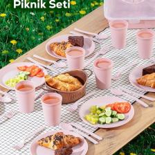 0039 Karizma 6 Kişilik Piknik Seti - Çantalı Piknik Seti-32 Parça Piknik Organizer-Pudra