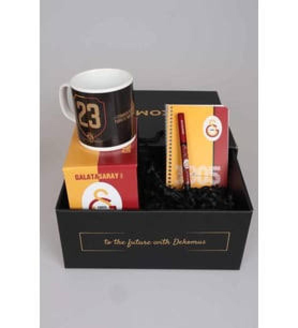 DEKOMUS GIFT BOX ÖZEL KUTULU LİSANSLI GALATASARAY KUPA,AJANDA ve HYBRIT TÜKENMEZ KALEM SETİ