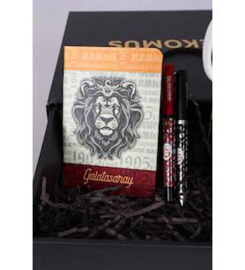 DEKOMUS GIFT BOX ÖZEL KUTULU LİSANSLI GALATASARAY KUPA,AJANDA ve HYBRIT TÜKENMEZ KALEM SETİ