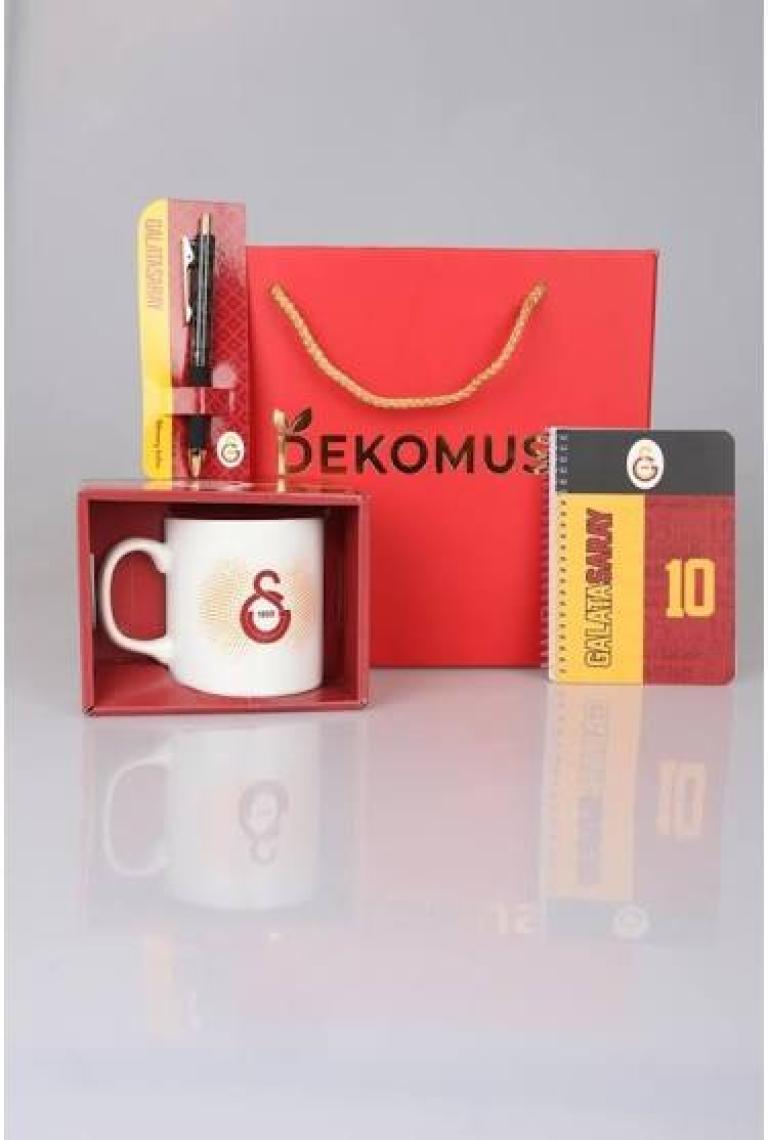 DEKOMUS GIFT BOX ÖZEL KUTULU LİSANSLI GALATASARAY KUPA,AJANDA ve HYBRIT TÜKENMEZ KALEM SETİ