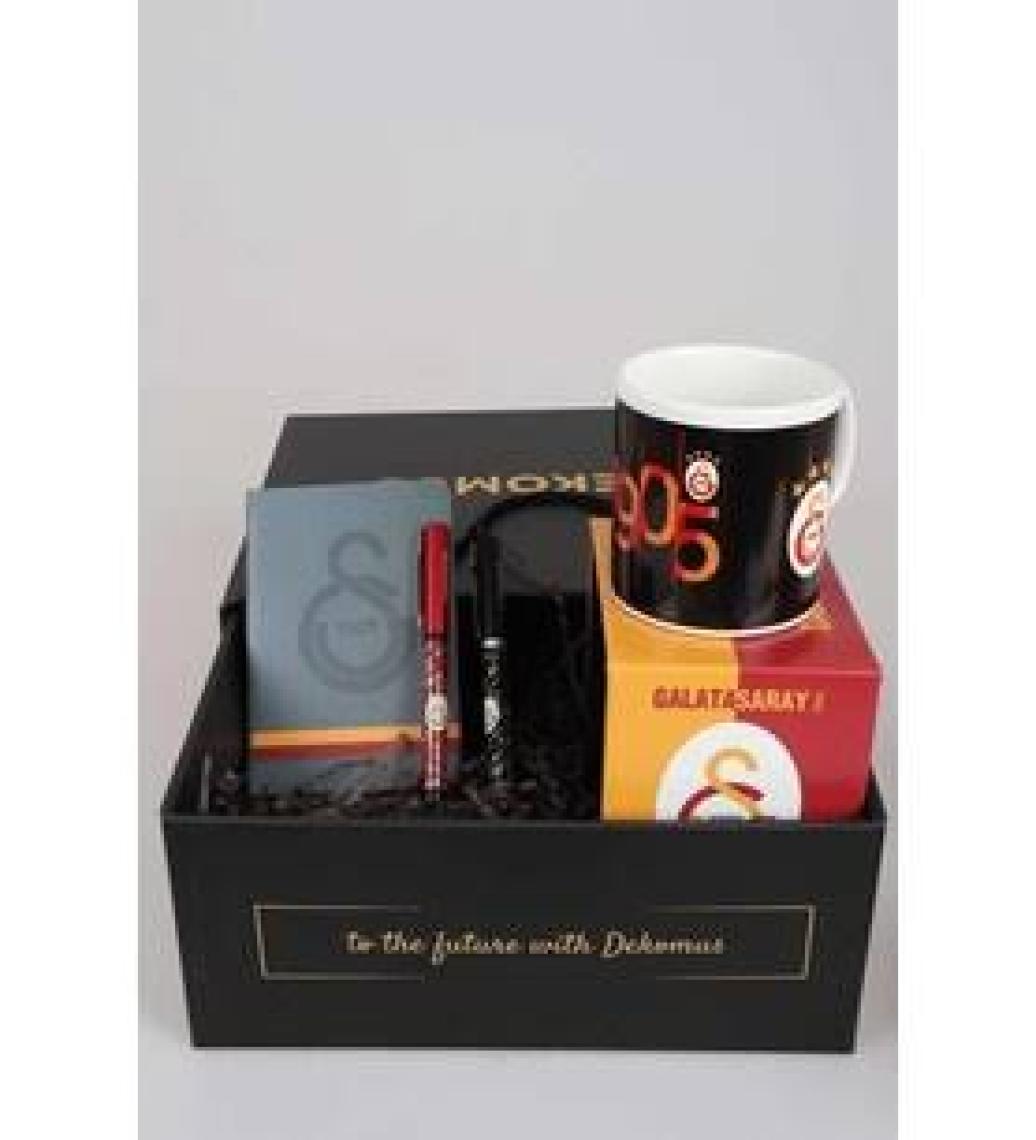 DEKOMUS GIFT BOX ÖZEL KUTULU LİSANSLI GALATASARAY KUPA,AJANDA ve HYBRIT TÜKENMEZ KALEM SETİ