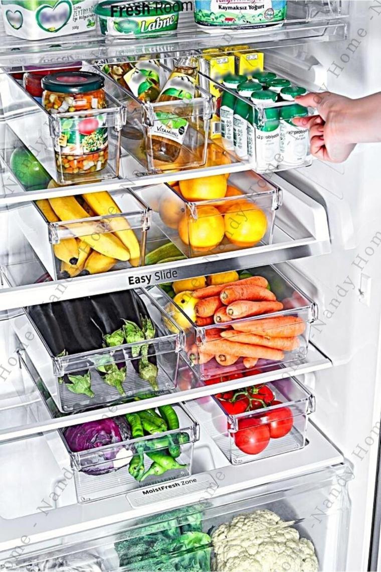 Maxi Tall Clear Buzdolabı & Dolap Içi Düzenleyici Organizer 3 Adet
