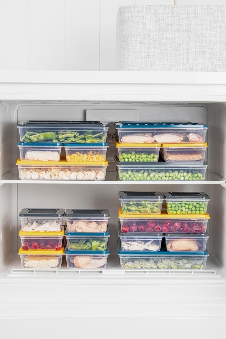 6'lı Buzdolabı Organizer Mikrodalga Ve Difrize Uygun Saklama Kabı Antrasit 6 X 1200 ml