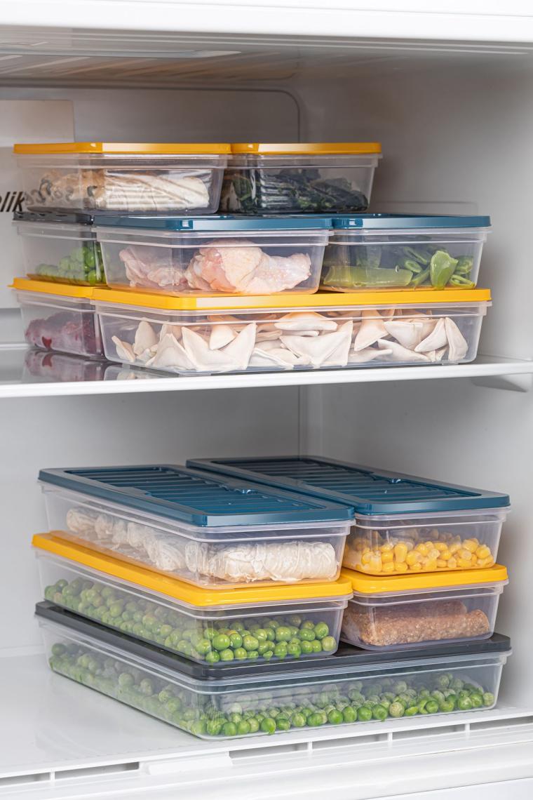 6'lı Buzdolabı Organizer Mikrodalga Ve Difrize Uygun Saklama Kabı Antrasit 6 X 1170 ml