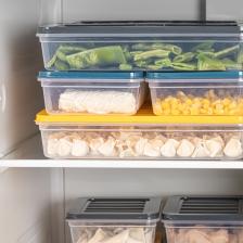6'lı Buzdolabı Organizer Mikrodalga Ve Difrize Uygun Saklama Kabı Antrasit 6 X 1170 ml