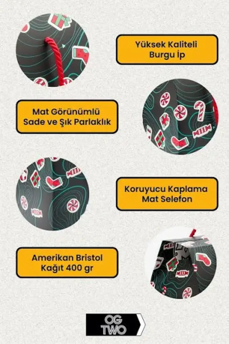 OGTWO Hediye Kutusu Konsept Tasarım Hediyelik Kutu / ÇANTA 24X14X20CM