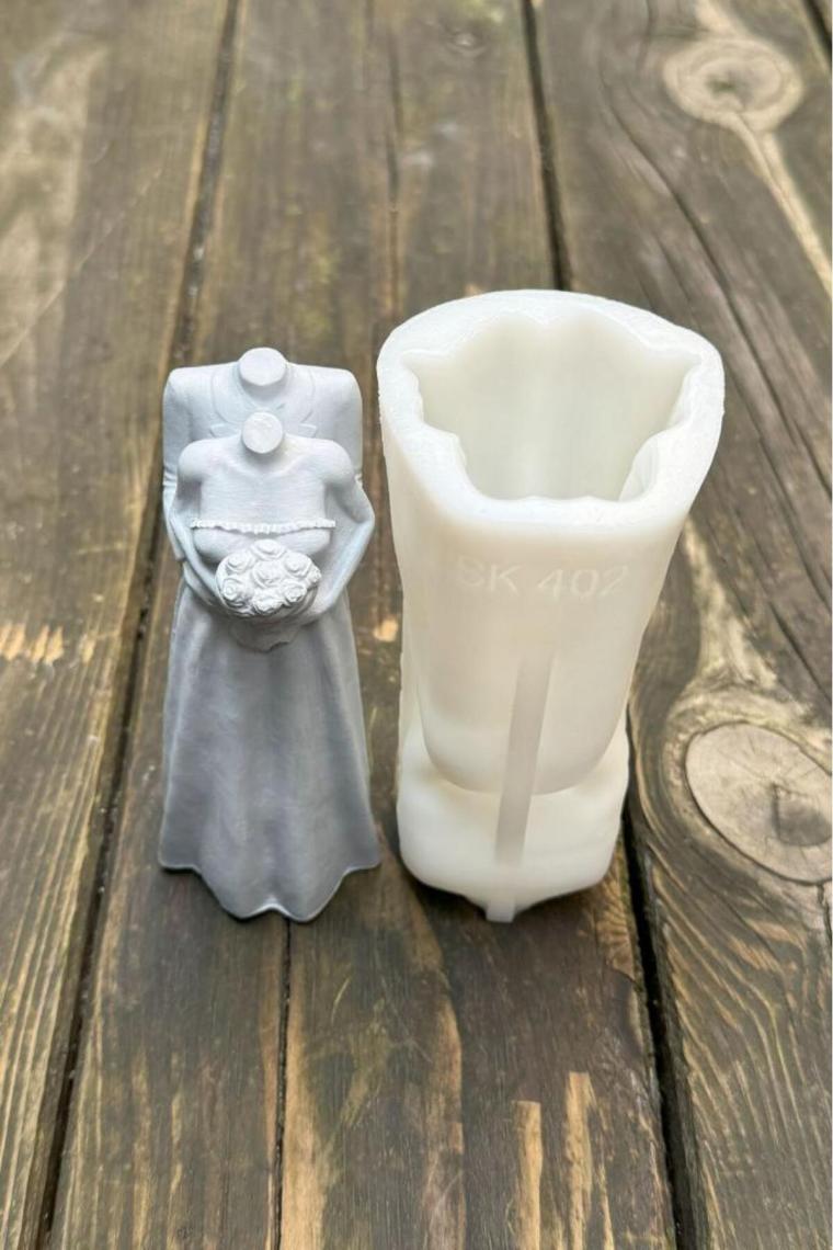 Rufus Concept Gelin Damat Tekli Silikon Mum Kalıbı