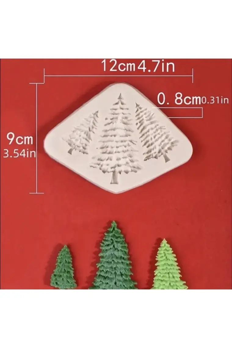 Morlalem Üçlü Mini Çam Ağacı Silikon Kalıp K-121