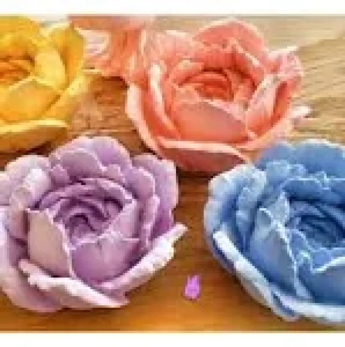 Morlalem 3 Boyutlu 8cm Gül Çiçek Silikon Kalıp K-013, Kokulu Taş Sabun Alçı Mum Kalıbı