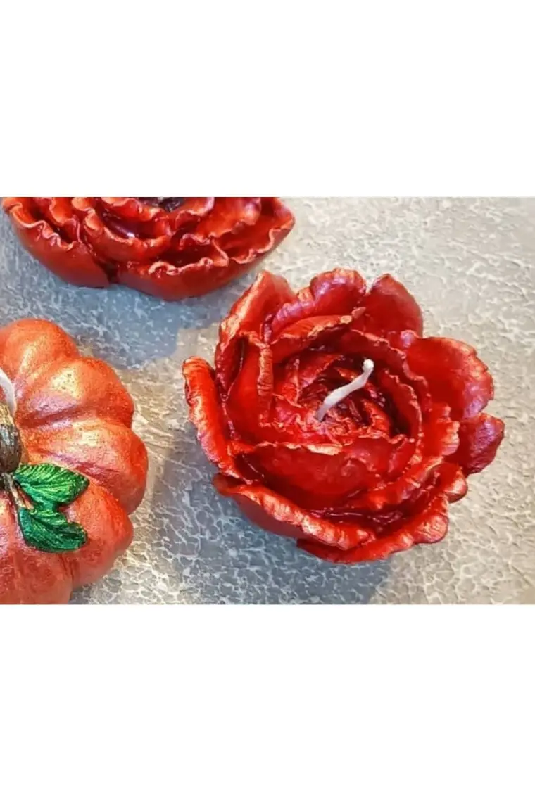 Morlalem 3 Boyutlu 8cm Gül Çiçek Silikon Kalıp K-013, Kokulu Taş Sabun Alçı Mum Kalıbı