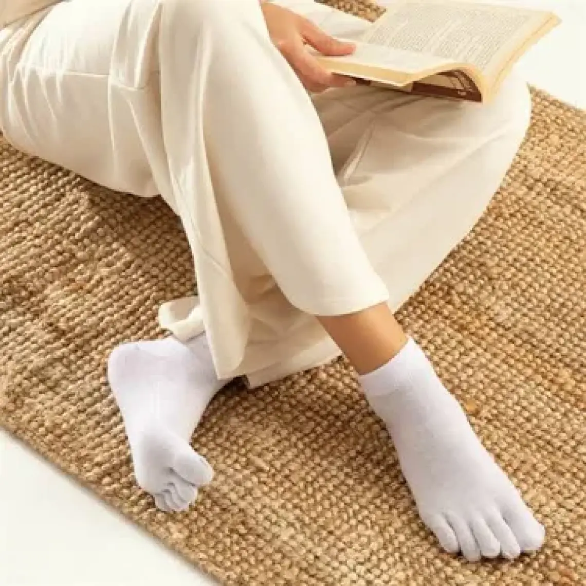 Bonny Silver Mantar Önleyici Parmaklı Patik Kadın Beyaz Gümüş Çorap