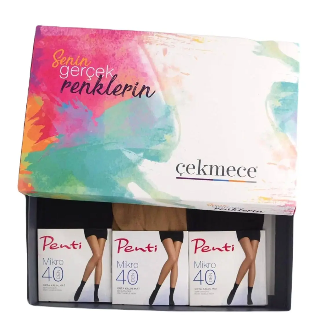 Çekmece Pentı Mıkro 40 Den 3'lu Soket Corap