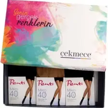Çekmece Pentı Mıkro 40 Den 3'lu Soket Corap