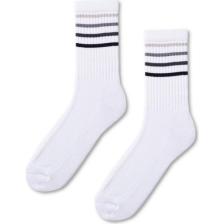 Katia & Bony  Renkli Çizgili Havlu Tabban Unisex Çorap Beyaz/grey