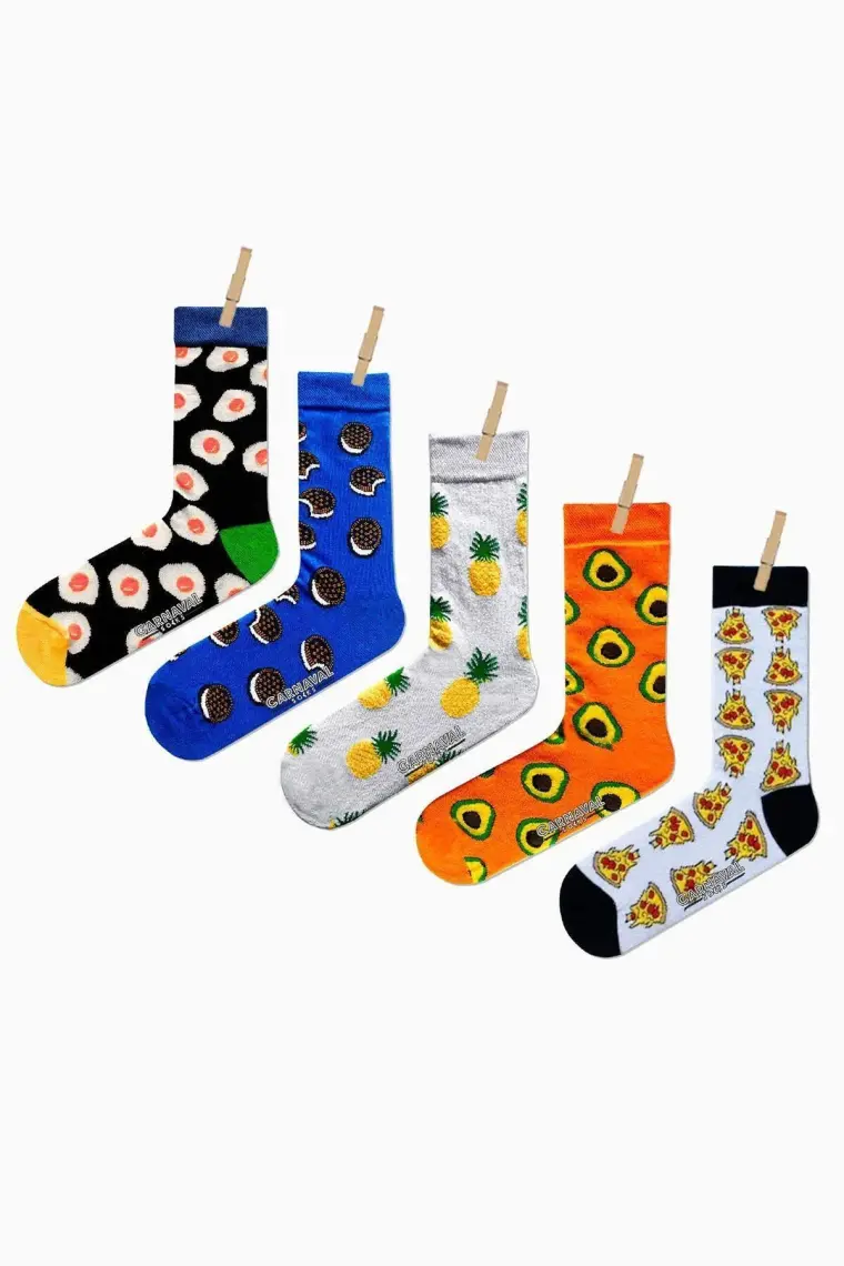 Carnaval Socks 5'li Oreolu Foods Tasarım Çorap