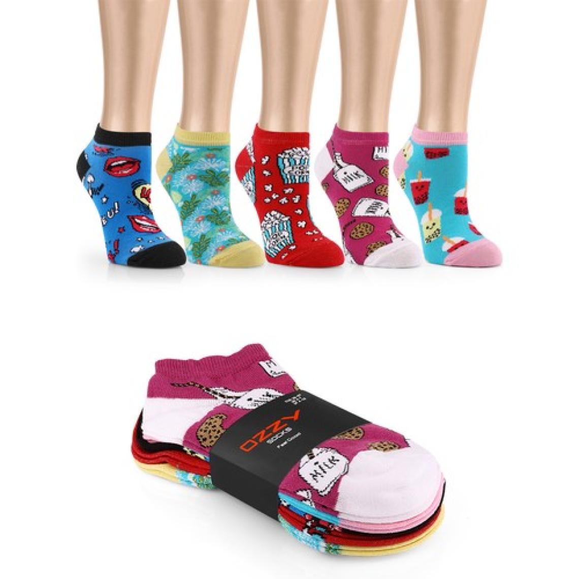 Ozzy Socks 5 Çift Eğlenceli Desenler Kadın Patik Çorap OZZYP001