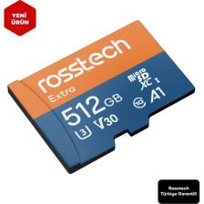 Rosstech Extra 512GB Micro Sdxc V30 Uhs-3 C10 100MB/SN + Adaptörlü Hafıza Kartı