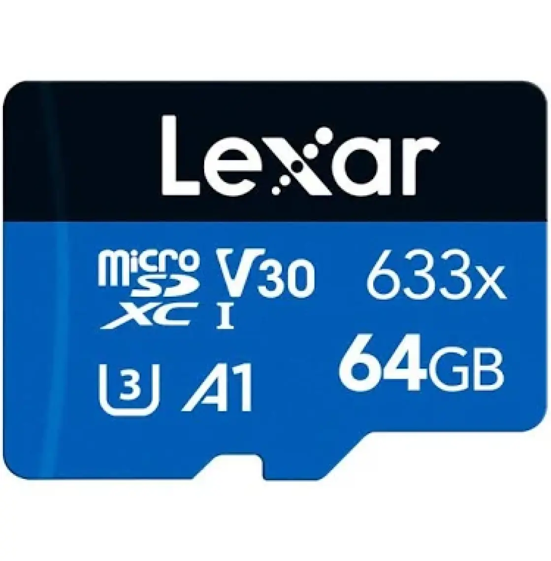 Lexar 633X 64GB 100MB-45MB/s microSDXC UHS-1 Class 10 A1 V30 U3 Hafıza Kartı + Adaptör (LSDMI64GBB633A)