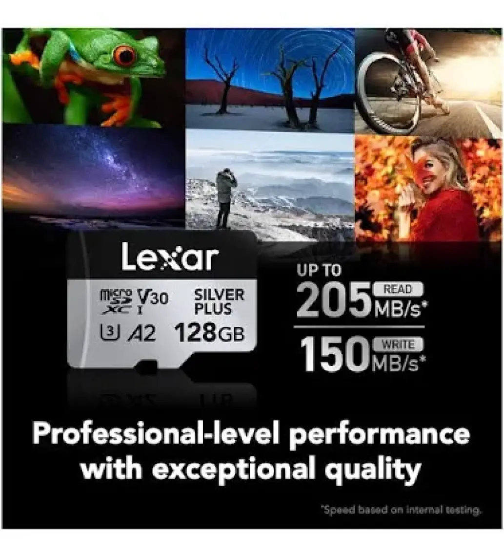 Lexar 128GB Silver Plus 205MB 4K V30 Uhsı Micro Sd Hafıza Kartı