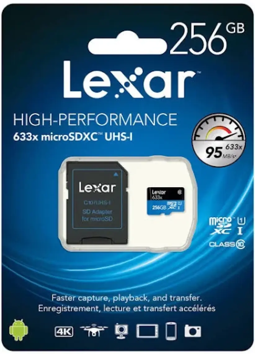 Lexar 256GB 633X 4K Micro Sd Hafıza Kartı + Adaptör (100MB/S) LXR256GB633X