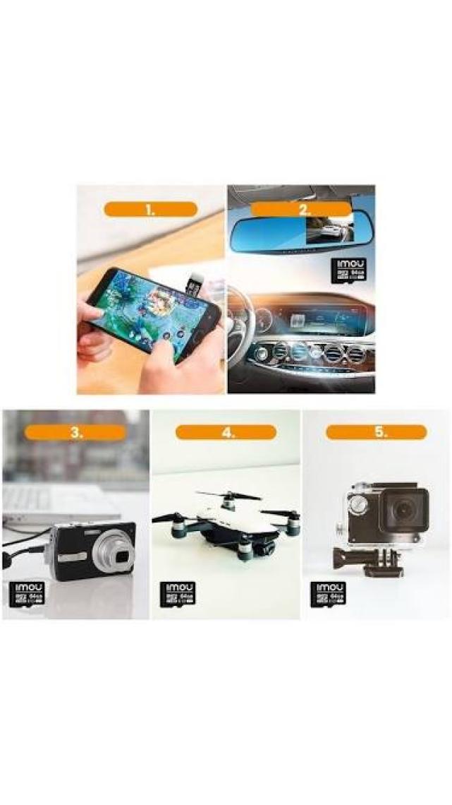 IMOU 64 GB Micro SDXC Hafıza Kartı / Class 10,U3,V30 - Video Kayıt Ekipmanlarıyla Uyumlu (ST2-64-S1)