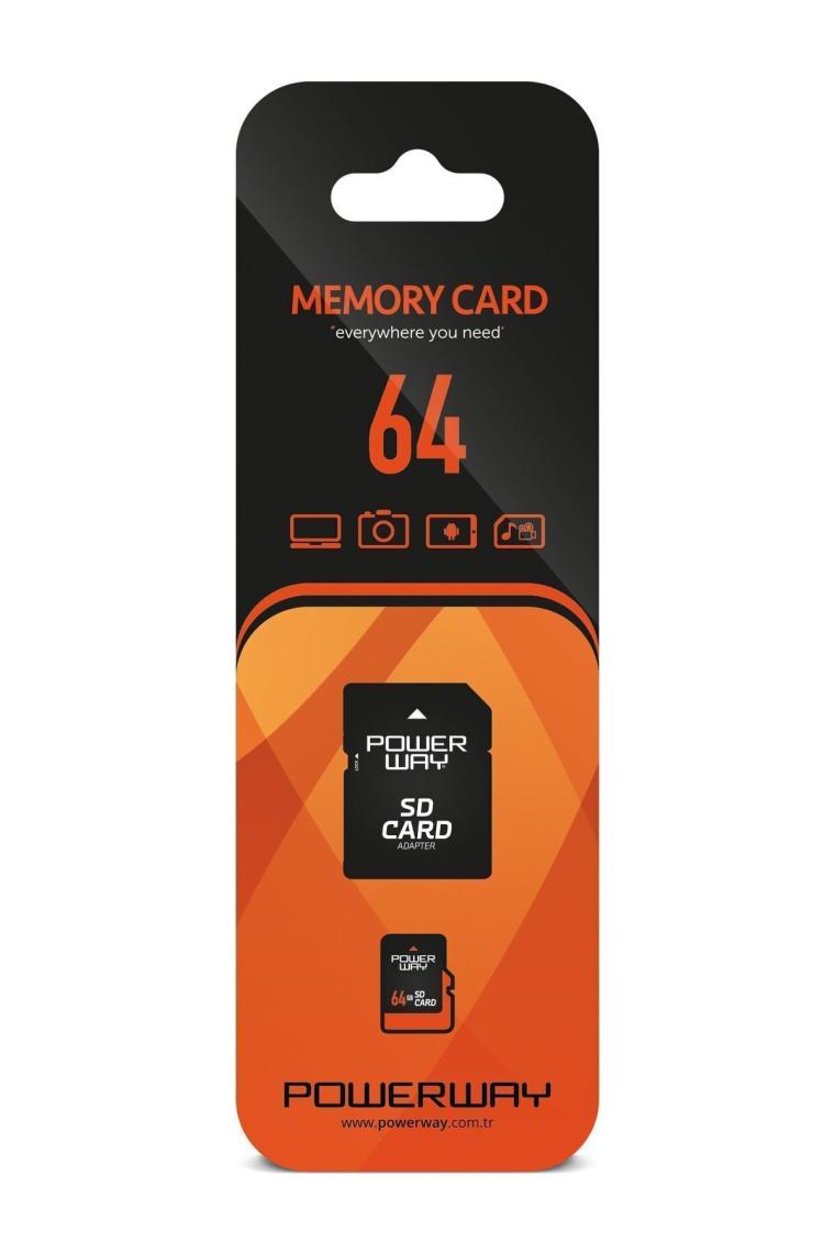 Powerway  64 GB Hafıza Kartı Adaptör Dahil