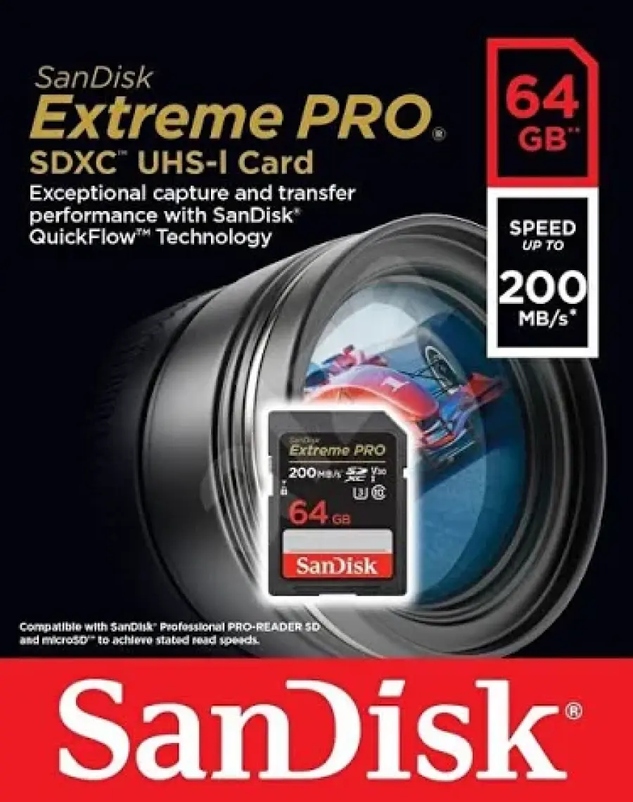 Sandisk Extreme Pro 64GB 200MB/S Sdxc Hafıza Kartı